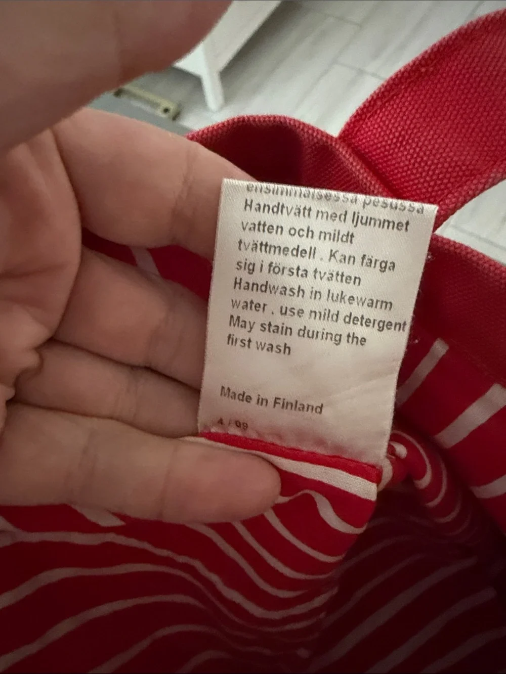 Marimekko Red Canvas Vintage Mini Tote AS IS